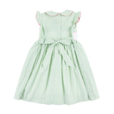 Happy Bunny Light Green Gingham Smocked Collared Dress