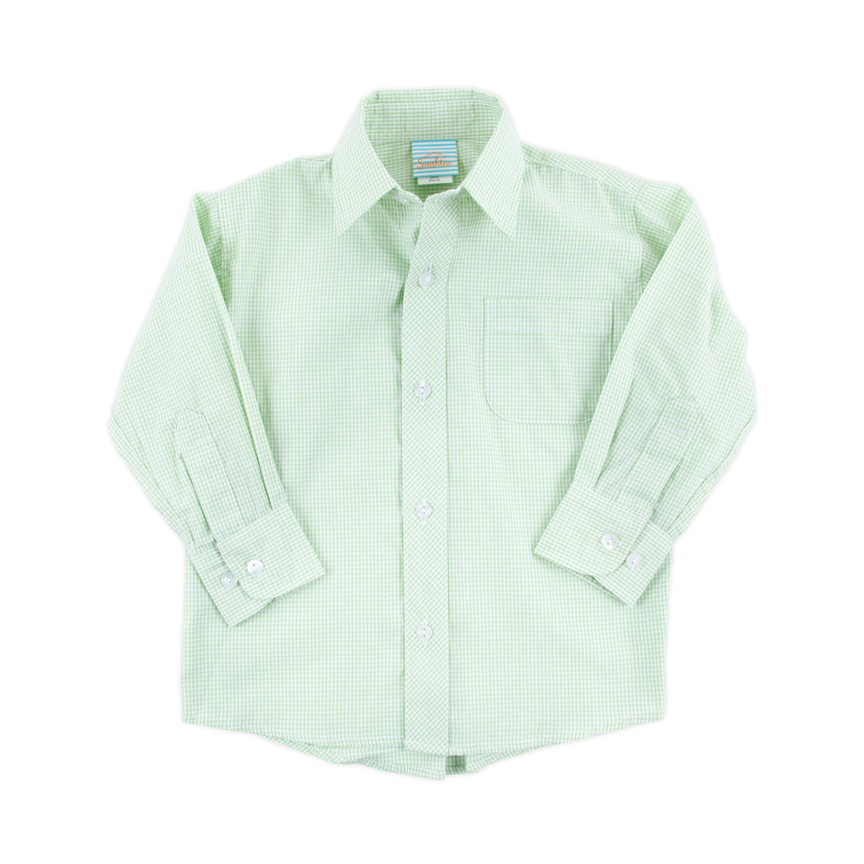 Light Green Gingham Button Down Shirt