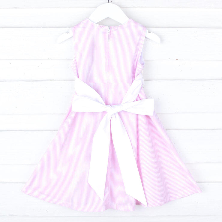 Pink Stripe Sash Dress