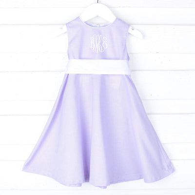 Lavender & White Sash Dress