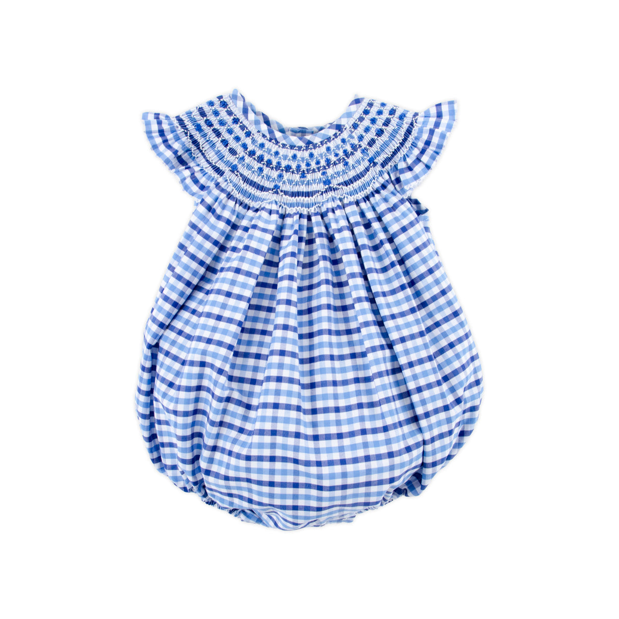Summer Time Blue Gingham Angel Sleeve Bubble