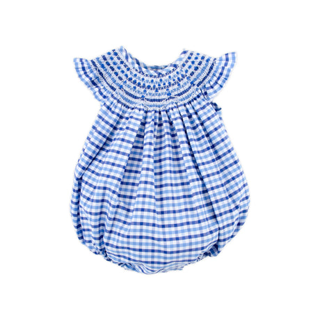 Summer Time Blue Gingham Angel Sleeve Bubble