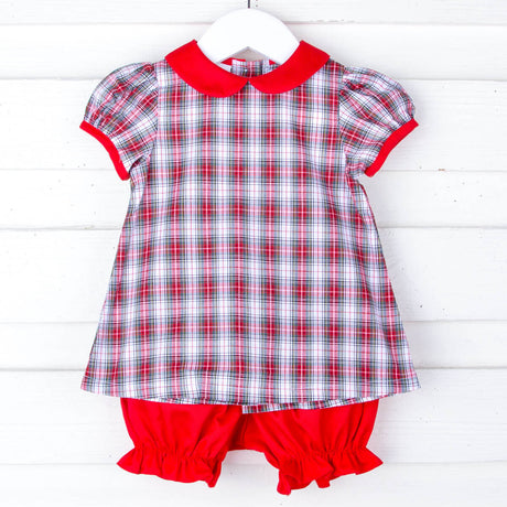 Cream Plaid Sally Bloomer Set