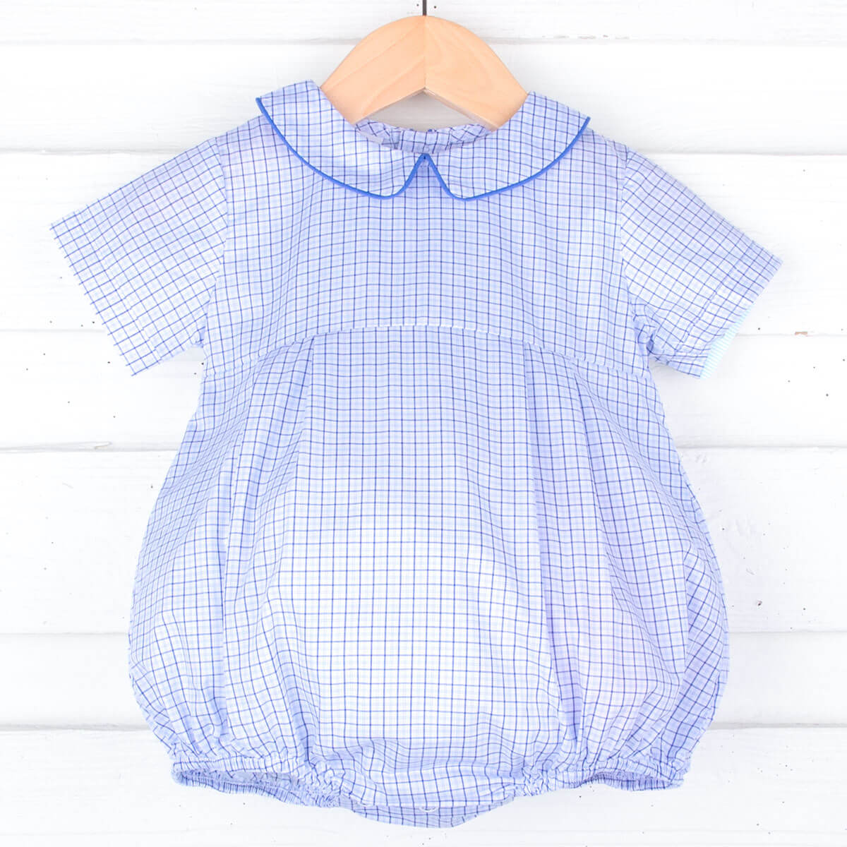 Blue Plaid Collared Bubble