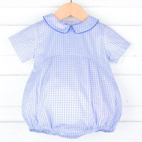 Blue Plaid Collared Bubble