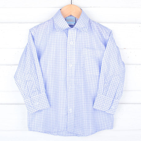 Blue Plaid Button Down Shirt