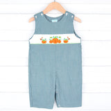 Pumpkin Smocked Green Gingham Longall