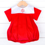 Solid Red Corduroy Bib Bubble