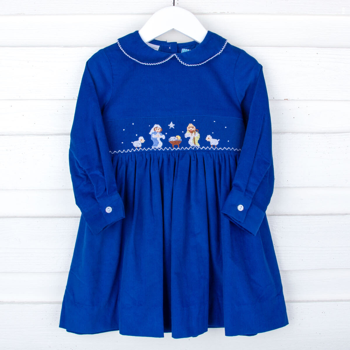 white christmas dresses Nativity Scene Smocked Dress main image 1