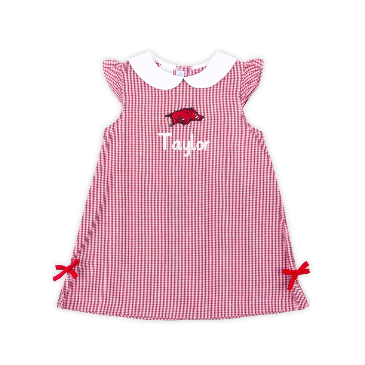 Arkansas Embroidered Red Gingham Dress