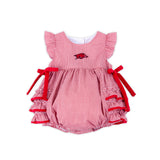 Arkansas Embroidered Red Ruffle Bubble