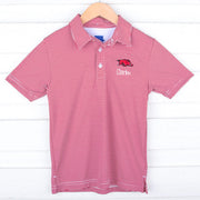 Arkansas Embroidered Red Performance Polo