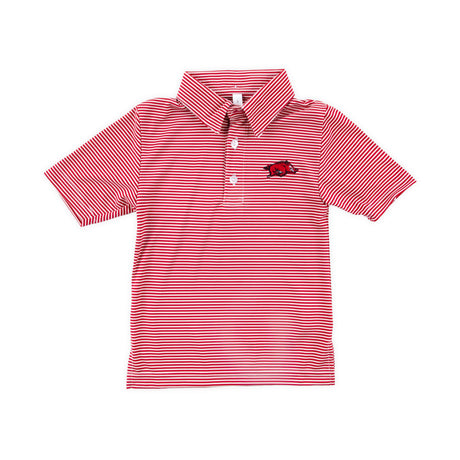 Arkansas Embroidered Red Performance Polo