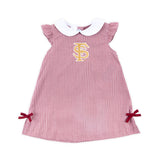 FSU Embroidered Maroon Gingham Dress