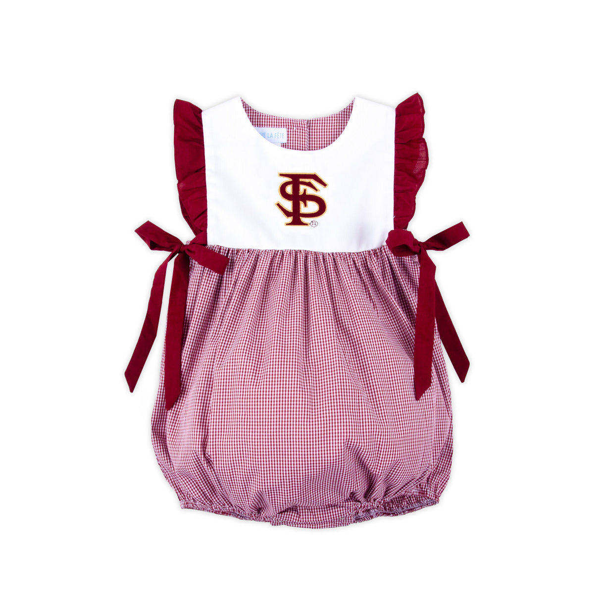 FSU Embroidered Maroon Gingham Bubble