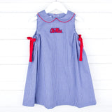 Ole Miss Embroidered Navy Dress
