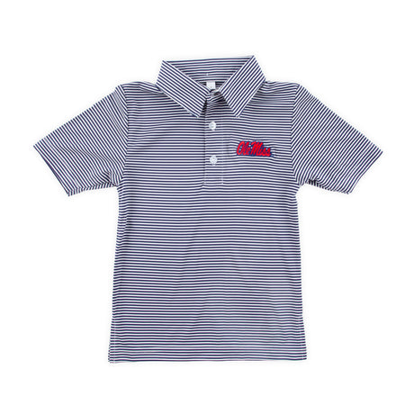 Ole Miss Embroidered Navy Performance Polo
