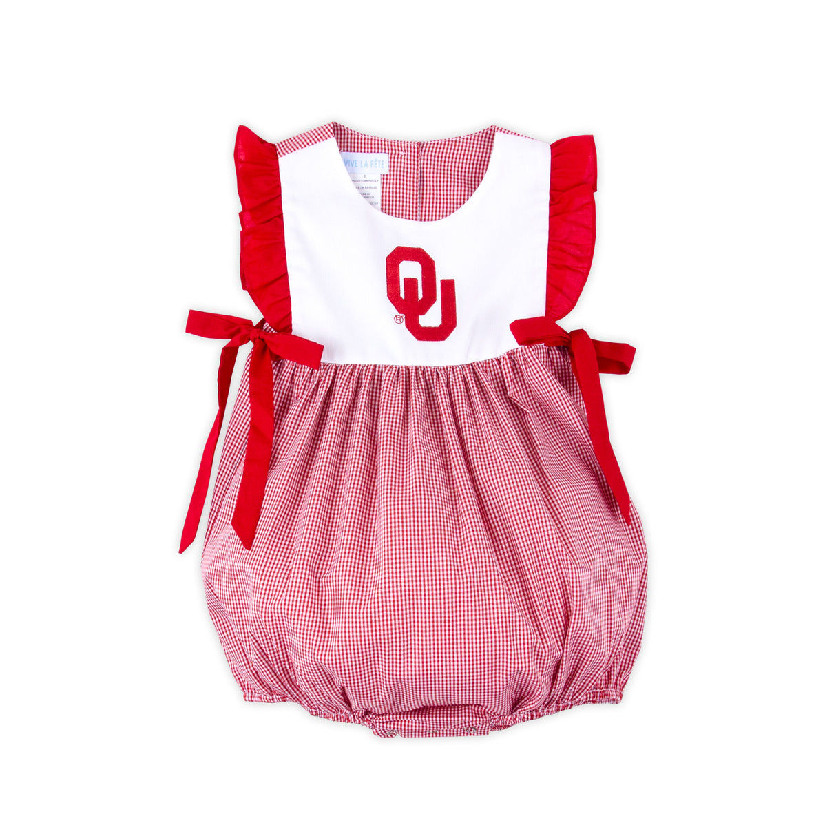 Oklahoma Embroidered Red Gingham Bubble