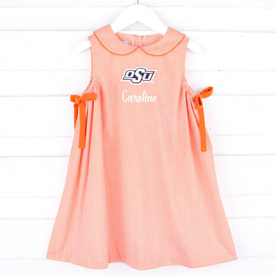 Oklahoma State Embroidered Orange Dress
