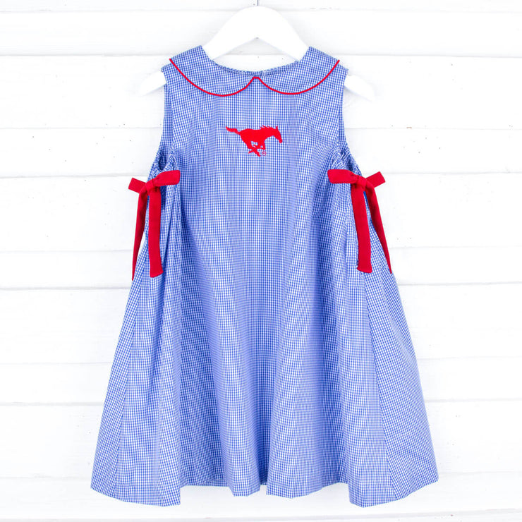 SMU Embroidered Royal Blue Dress