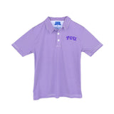 TCU Embroidered Purple Performance Polo