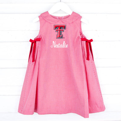 Texas Tech Embroidered Red Dress