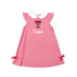 Texas Tech Embroidered Red Gingham Dress