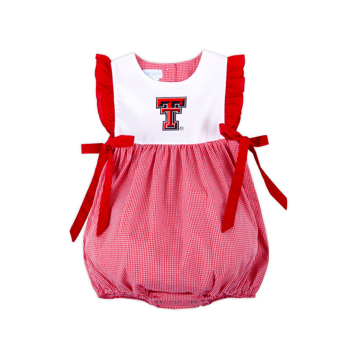 Texas Tech Embroidered Red Gingham Bubble