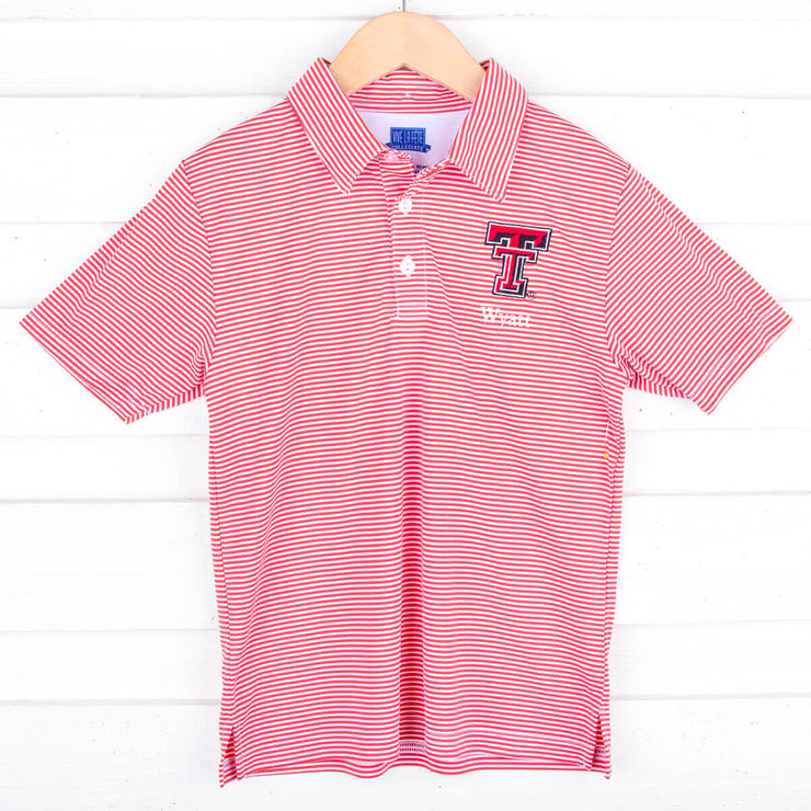 Texas Tech Embroidered Red Performance Polo