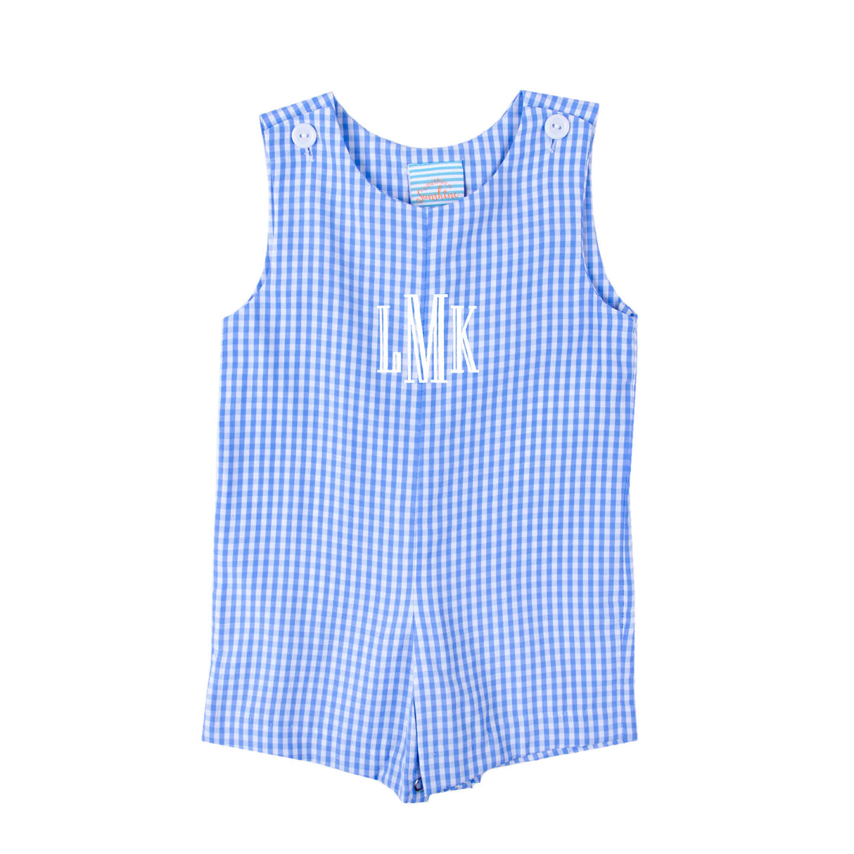 White & Blue Gingham Jon Jon