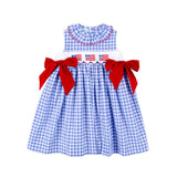 Flag Smocked Blue Plaid Beverly Dress