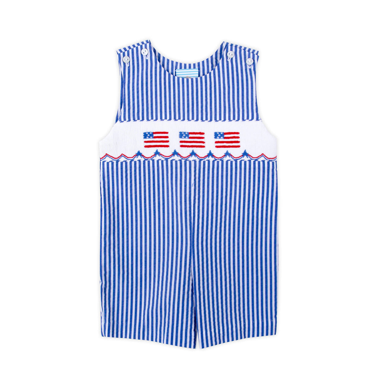 Flag Smocked Navy Stripe Jon Jon