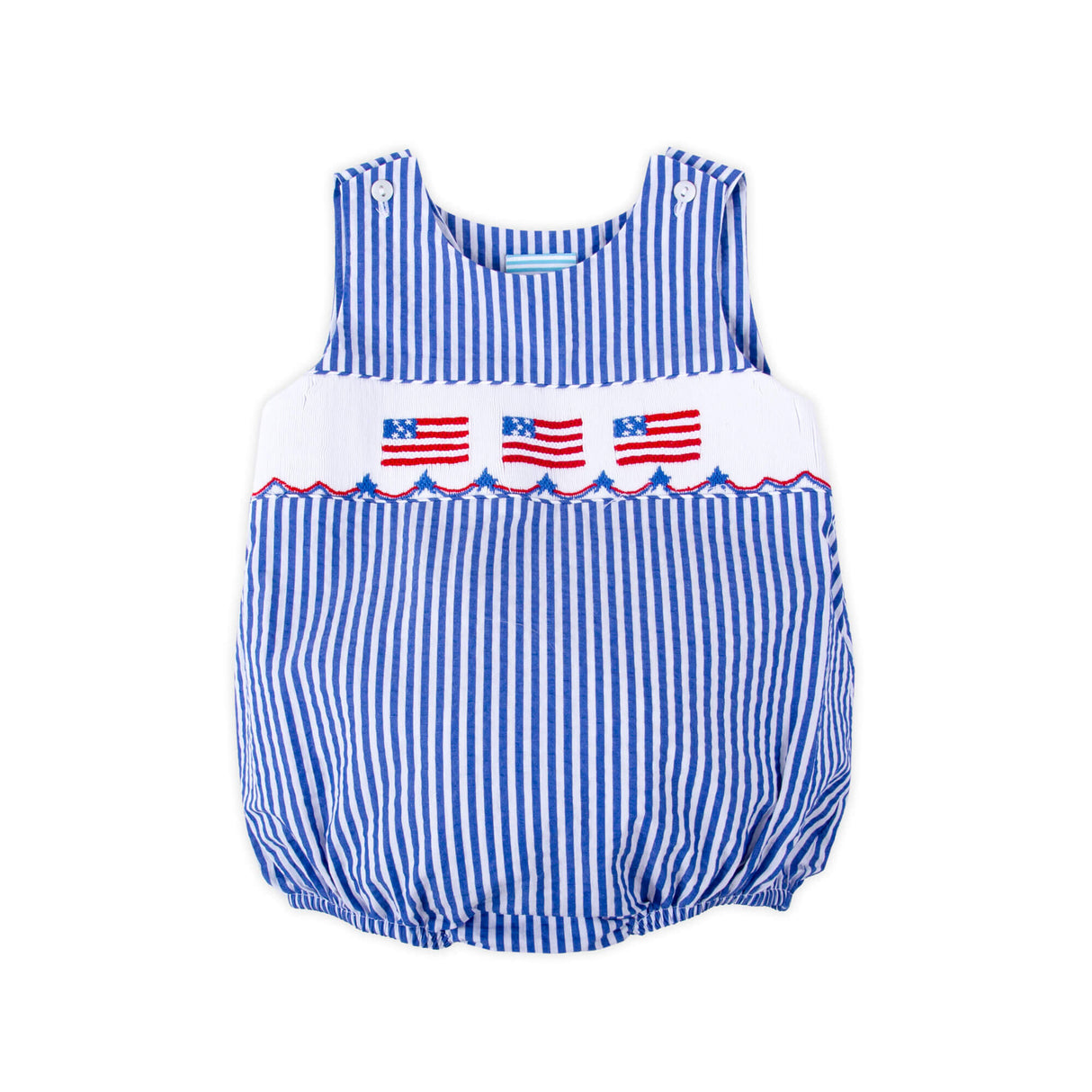 Flag Smocked Navy Stripe Sun Bubble