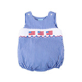 Flag Smocked Navy Stripe Sun Bubble