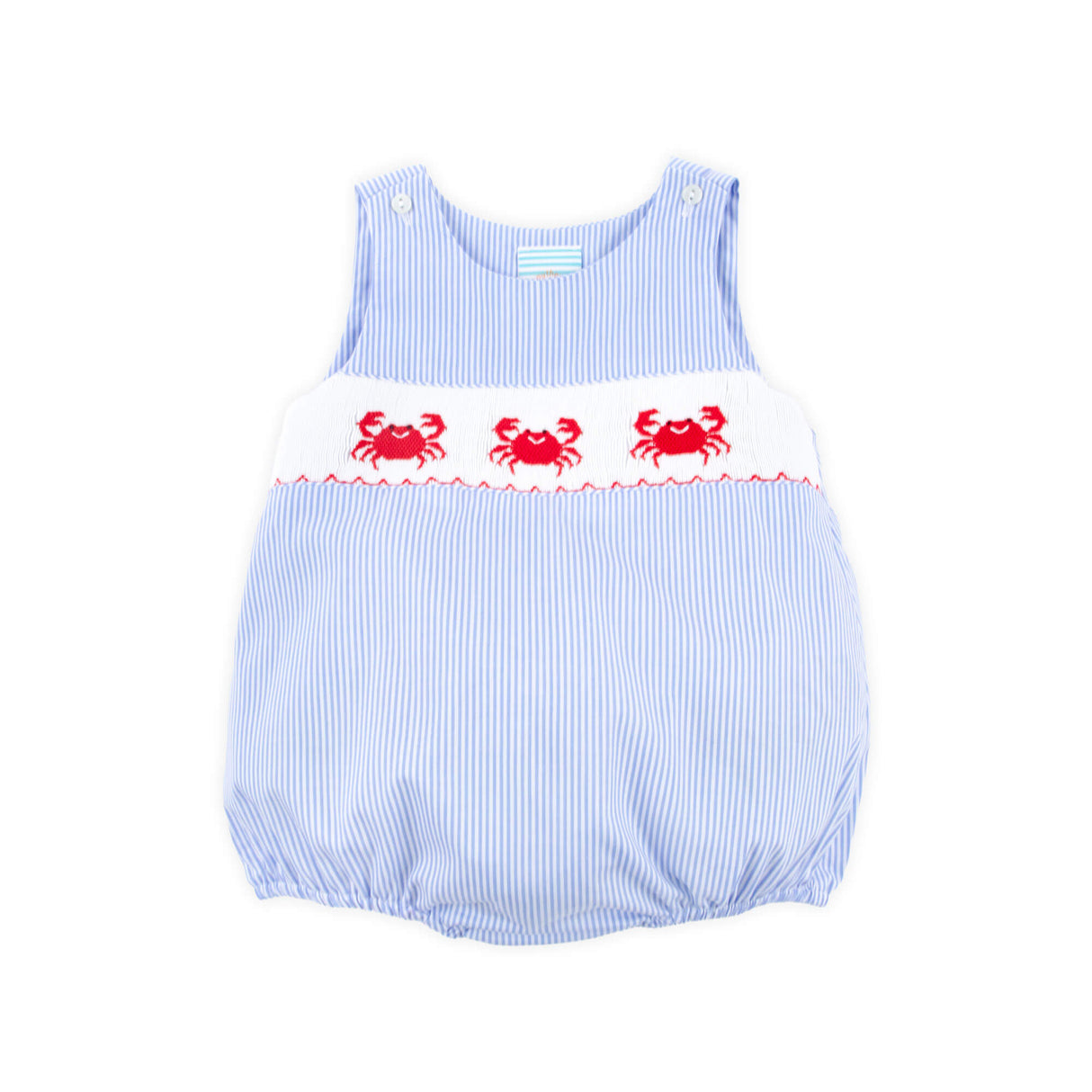 Crab Treasures Smocked Blue Sun Bubble