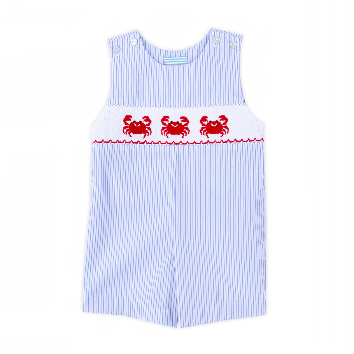 Crab Treasures Smocked Blue Jon Jon