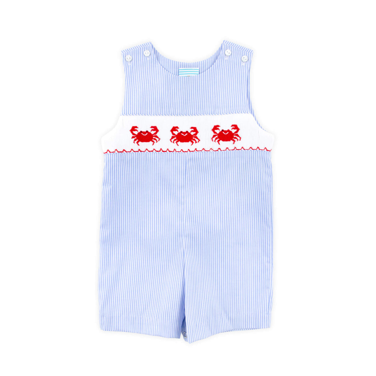 Crab Treasures Smocked Blue Jon Jon