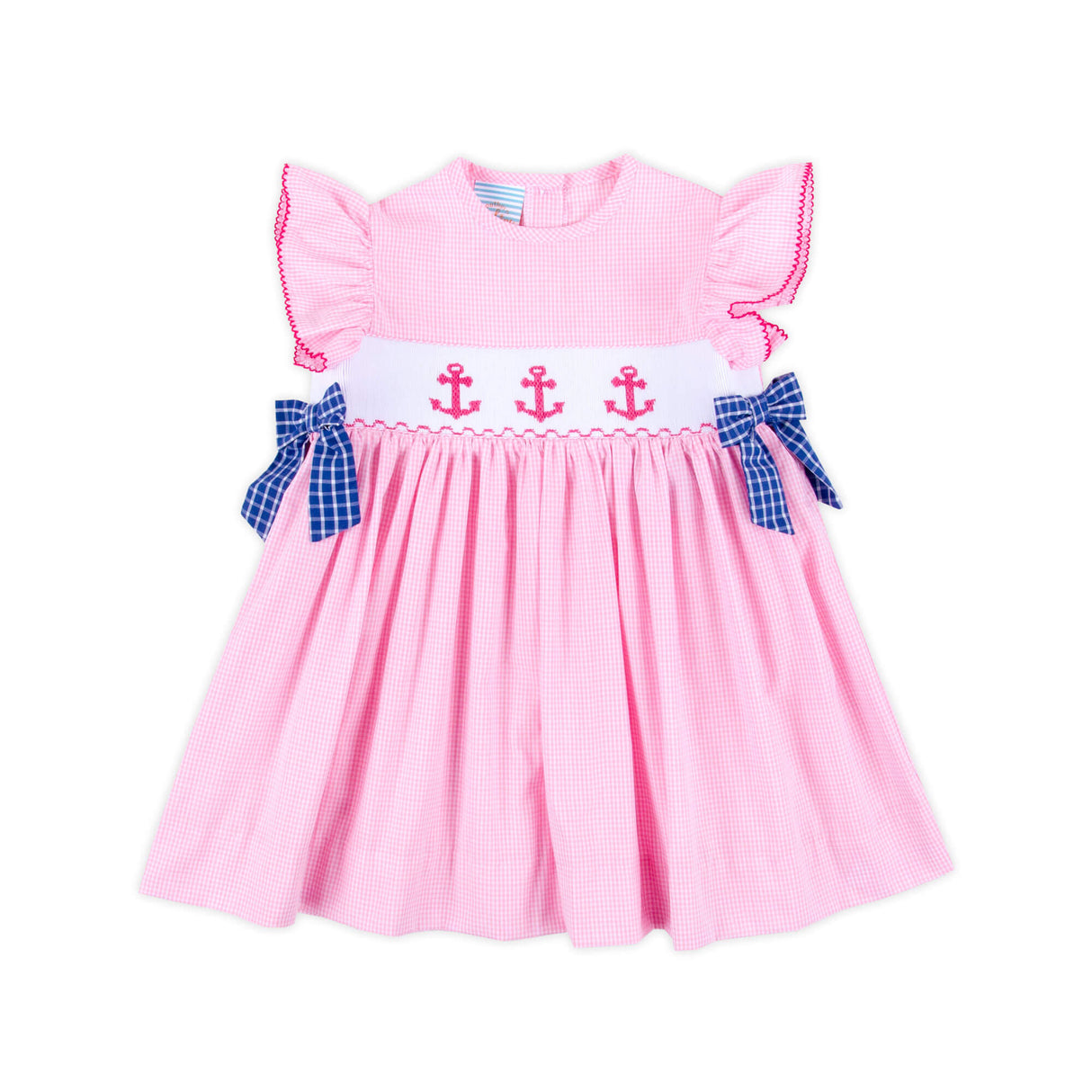 Anchor Smocked Pink Gingham Beverly Dress