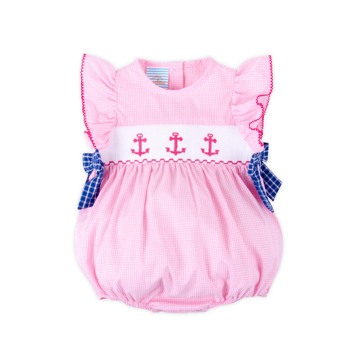 Anchor Smocked Pink Gingham Beverly Bubble