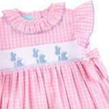 Bunny Tail Smocked Pink Gingham Beverly Dress