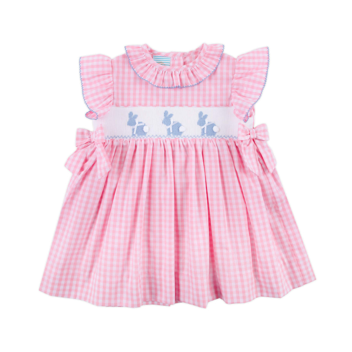Bunny Tail Smocked Pink Gingham Beverly Dress