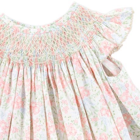 Vintage Garden Pink Smocked Angel Sleeve Bubble