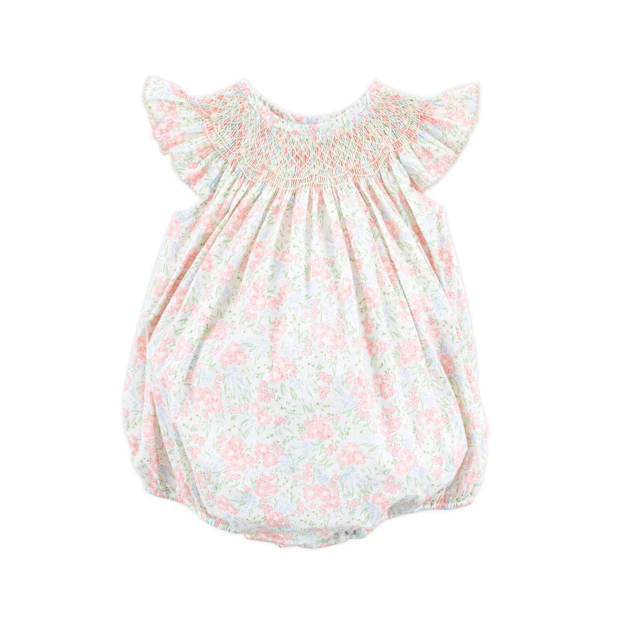 Vintage Garden Pink Smocked Angel Sleeve Bubble