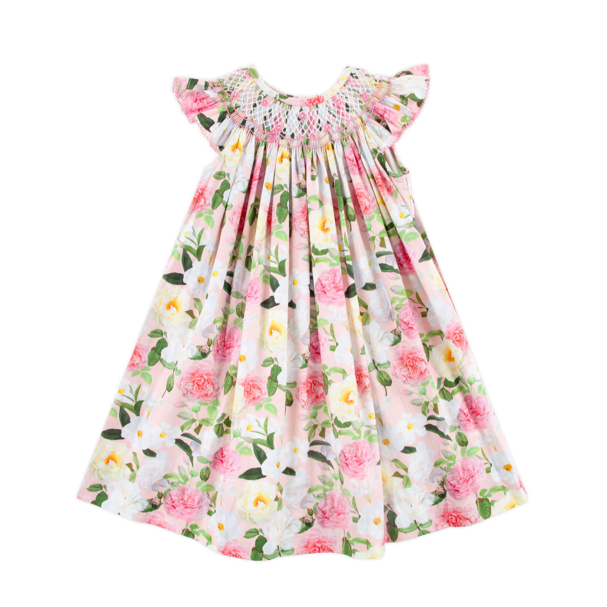 Everbloom Floral Smocked Angel Sleeve Dress