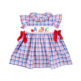 School Days Smocked Navy Plaid Beverly Dress