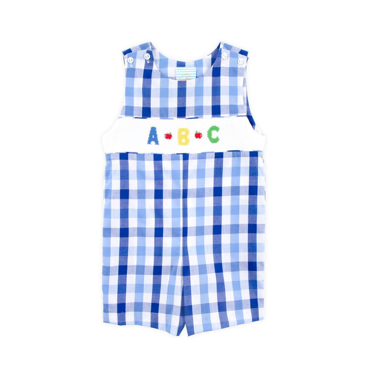 School Ready Smocked Blue Plaid Jon Jon