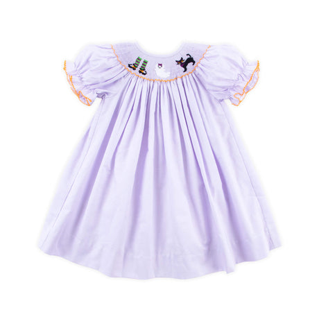Wicked Smocked Lavender Gingham Bishop Dress