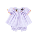 Wicked Smocked Lavender Gingham Bishop Bloomer Set