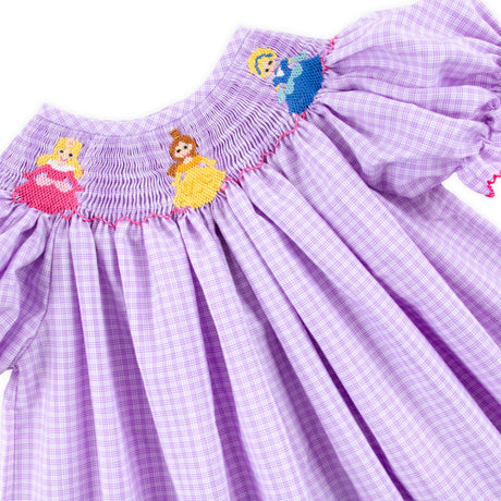 Pretty Princess Smocked Lavender Plaid Bishop Bubble