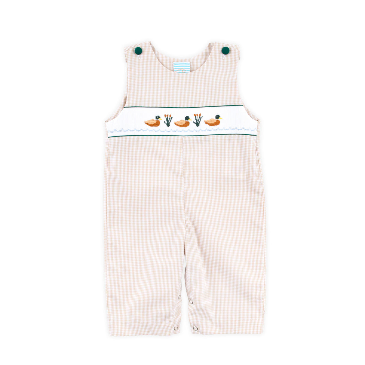 Mallard Smocked Tan Gingham Longall